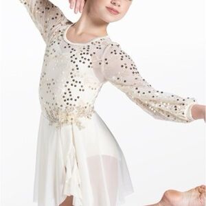 Weissman White Sequin Kids Dance Costume